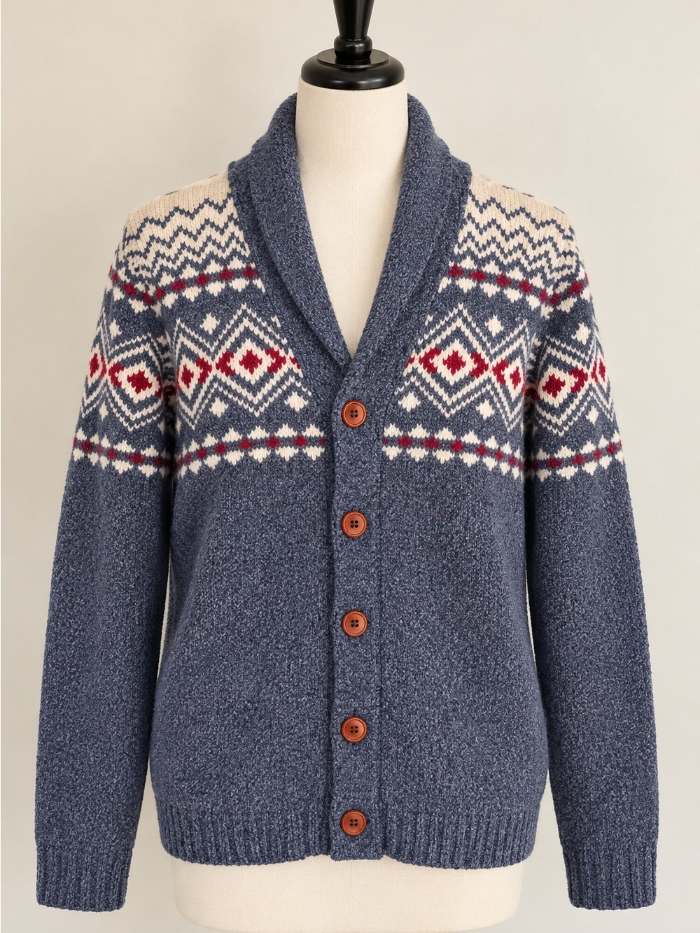 Lucky Brand Mens Lambswool Blend Shawl Collar Cardigan M